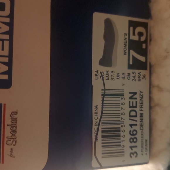 NIB BOBS from Skechers Women's 7.5 Blue Memory Foam Espadrille Wedge Slip On - Picture 12 of 12